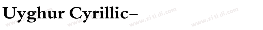 Uyghur Cyrillic字体转换
